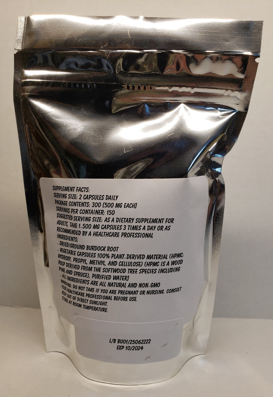 Burdock Root Capsules 300 Ct – Made Fresh On Demand!