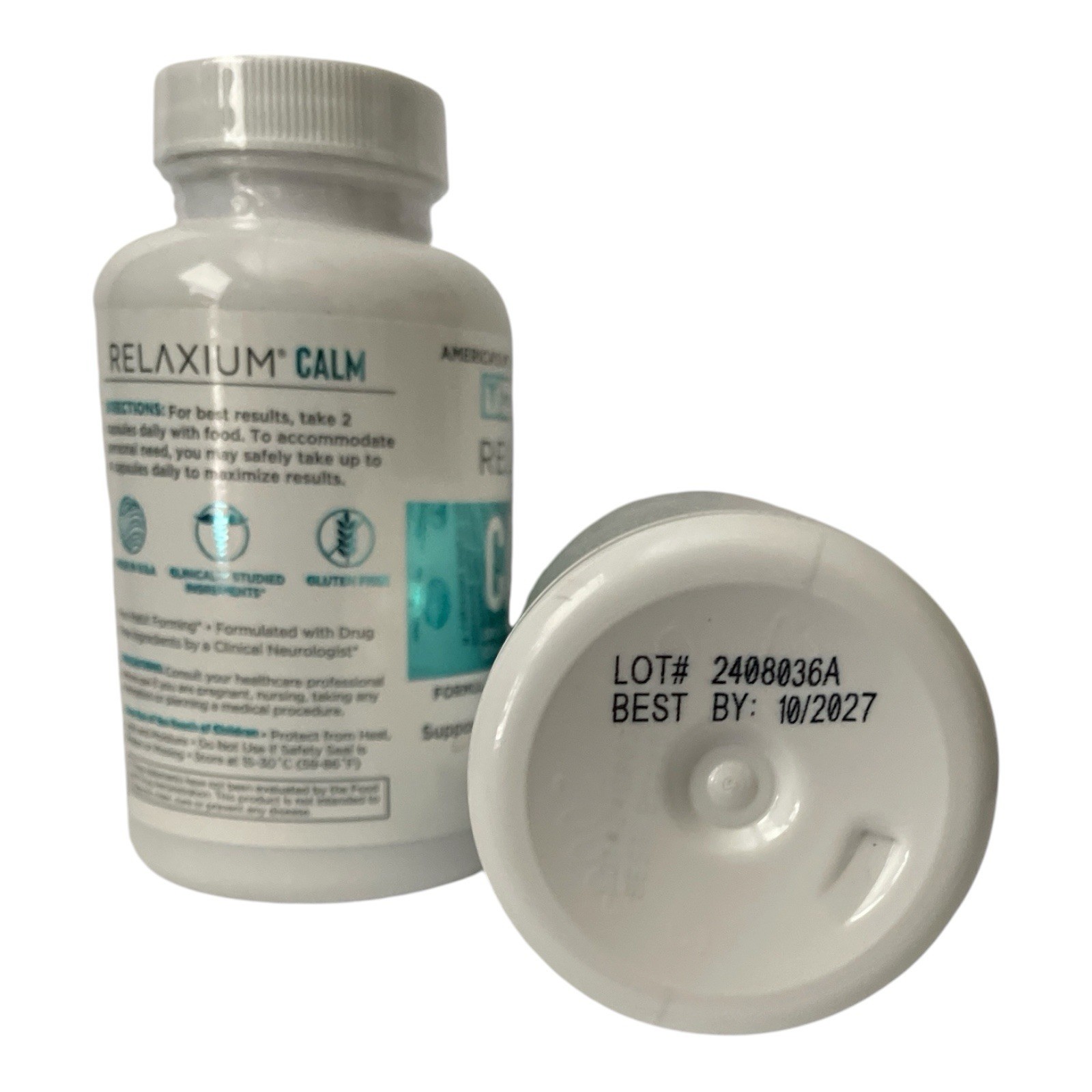 Relaxium Calm Mood Support Dietary Supplement Capsules 30 Ct 2-Pack Exp 10/2027