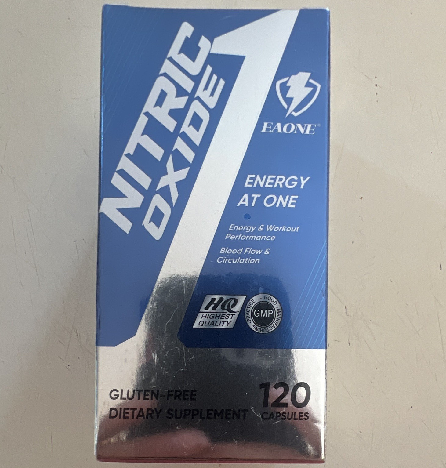 EAONE Nitric Oxide Booster Energy Support Gluten-Free 120 Capsule Supplement