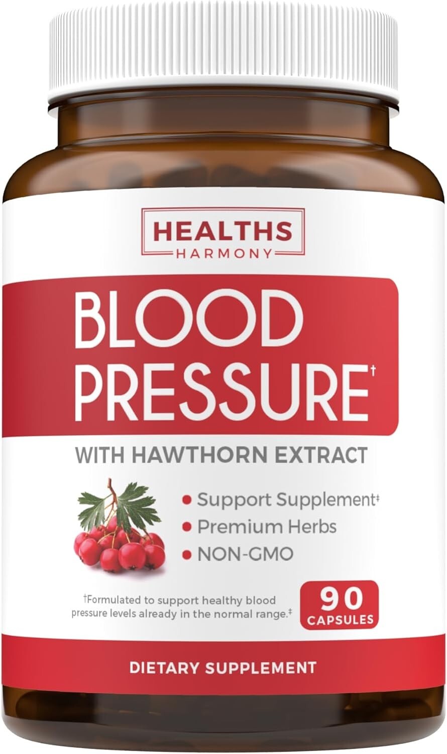 Health’s Harmony Blood Pressure Support Supplement Premium Natural Herbs 90ct
