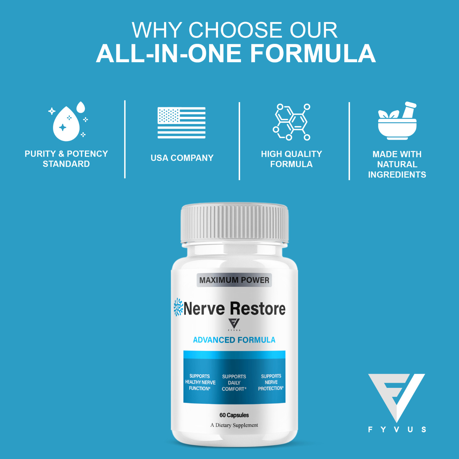 (5 Pack) Nerve Restore Advanced Formula, NerveRestore Max Health (300 Capsules)