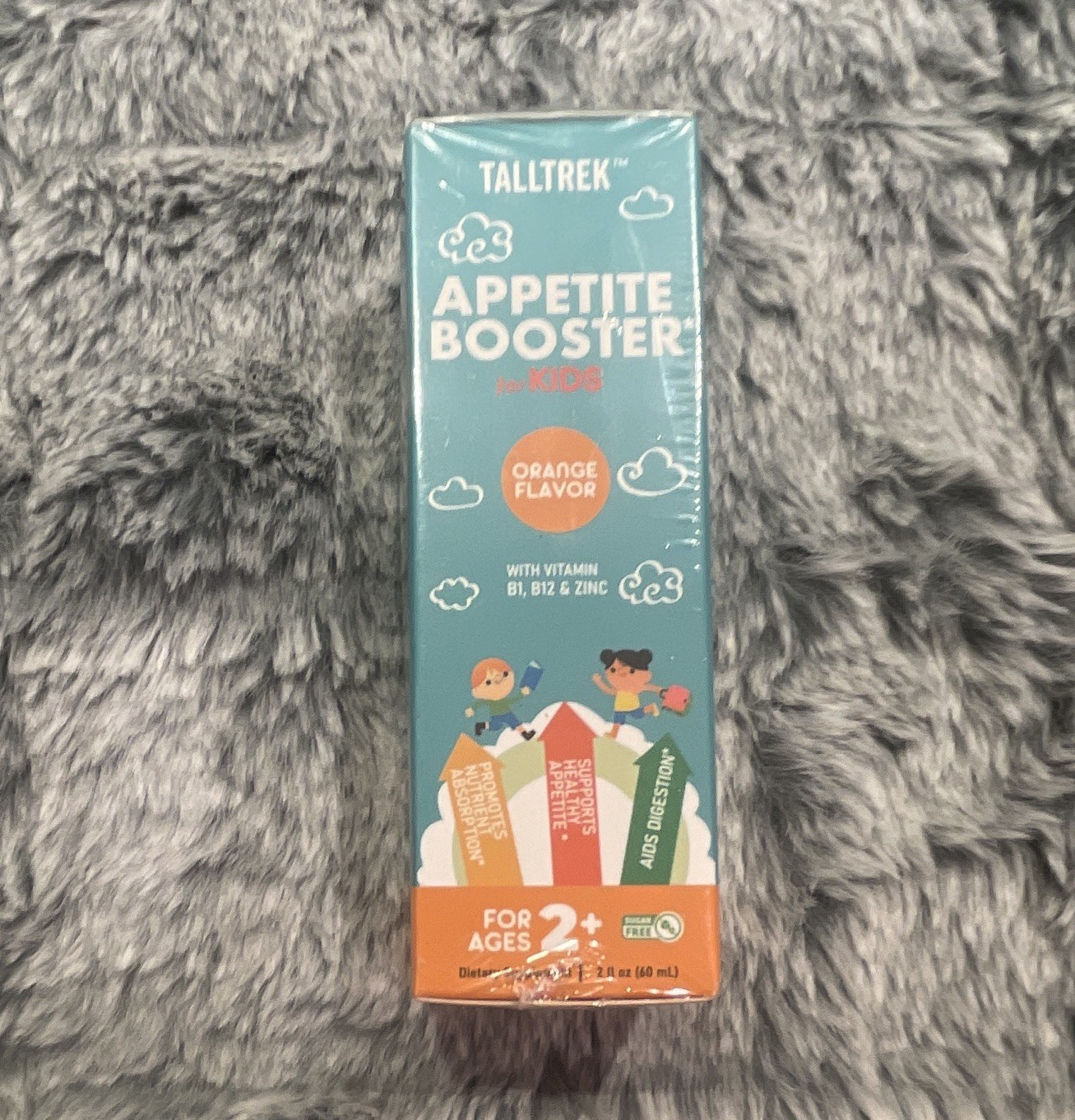 TallTrek Kids Appetite Booster Liquid Orange Vegan Non-GMO 2 fl oz Exp 11/2027