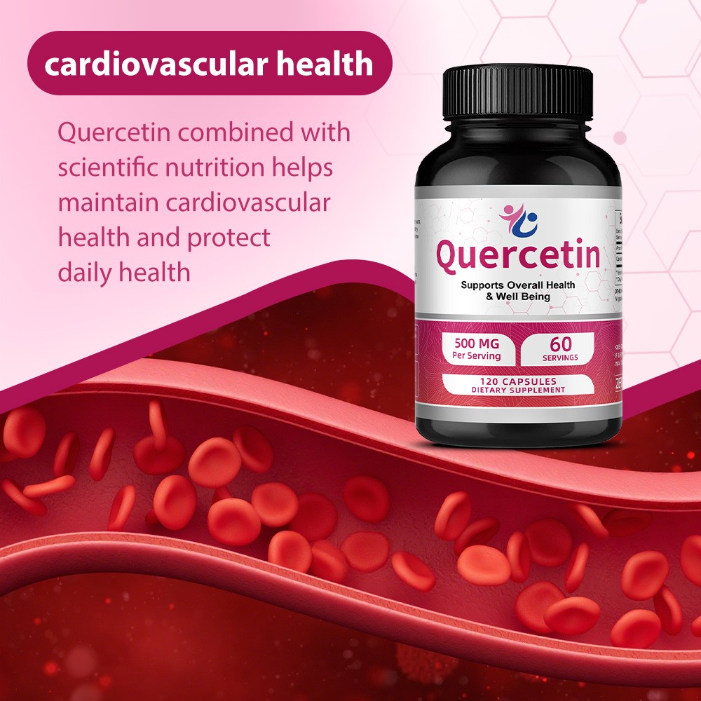 Respiratory Supplement,With Quercetin 500mg,Support Cardiovascular 120 Capsules