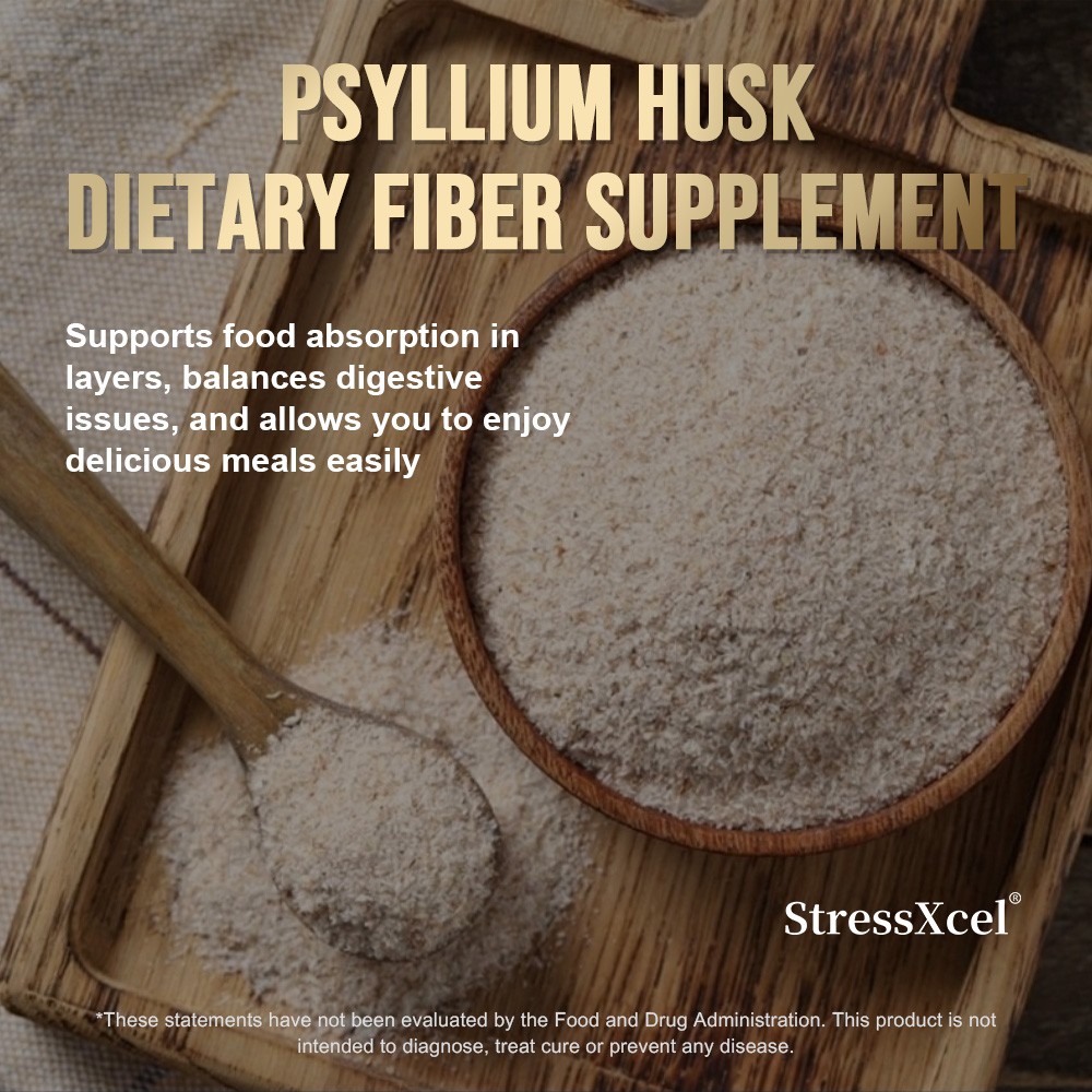 Psyllium Husk Dietary Fiber Supplements Intestinal Health 30-120 Vegan Capsules