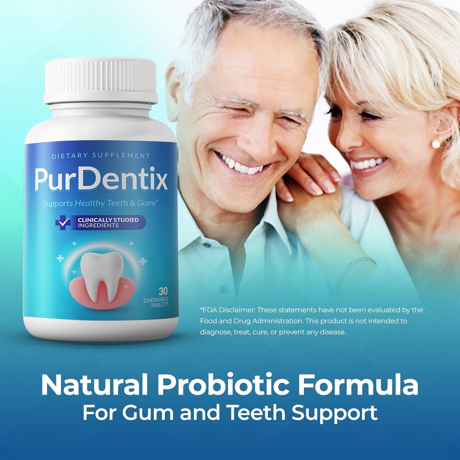 Teeth Gums Support 30 Tablets Oral Health Probiotic Supplement 4-Strain Formula