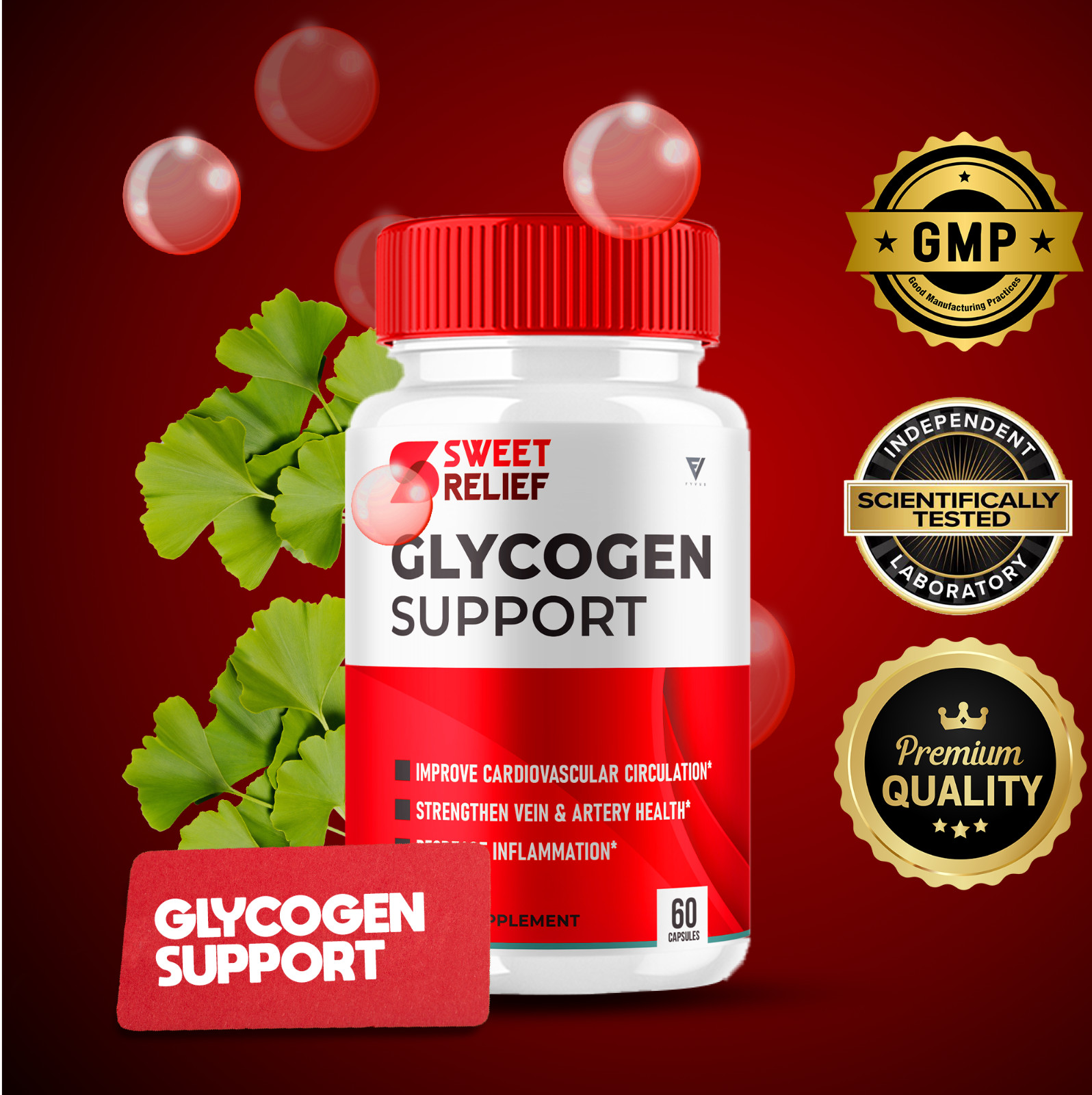 (5 Pack) Sweet Relief Glycogen Blood Support Cleanse Capsules (300 Capsules)