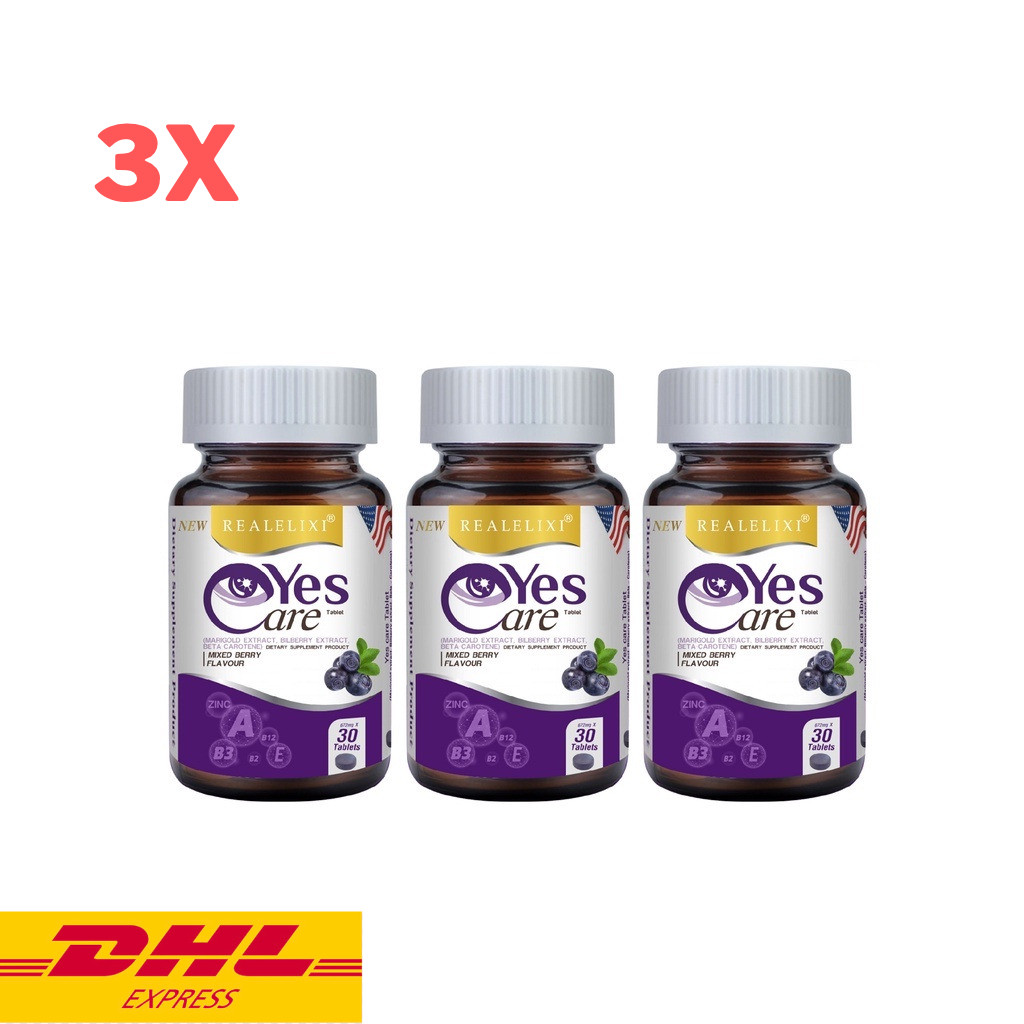 3x Real Elixir Yes Care Eye Care Nourish Dietary Supplement Mariglod Lutein 30’s