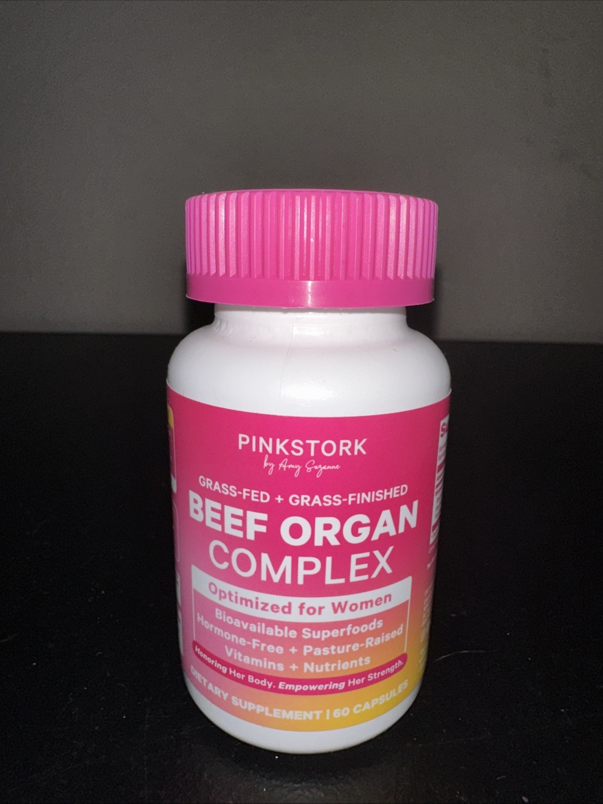 PINKSTORK Beef Organ Complex Grass Fed 60 Capsules Women Hormone Energy Support