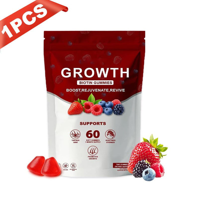 Hair Growth Gummies – Biotin Vitamins Plant Extracts, Supports Health-2026