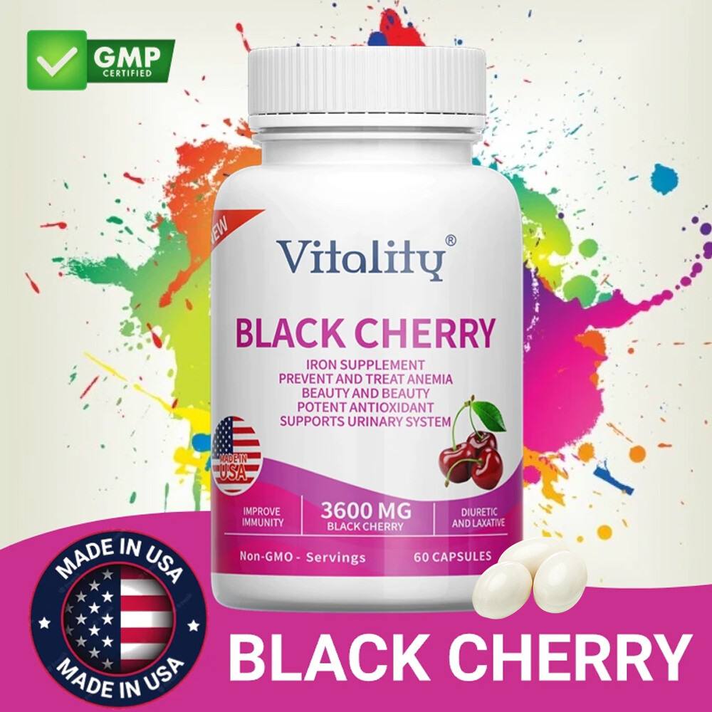 Black Cherry Extract 3600mg 60 Capsules Immune & Urinary Health