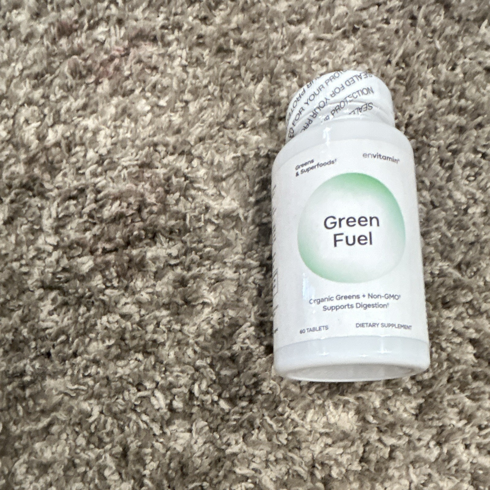 envitamin Green Fuel Organic Greens Non-GMO Digestive Support Tablets, 60