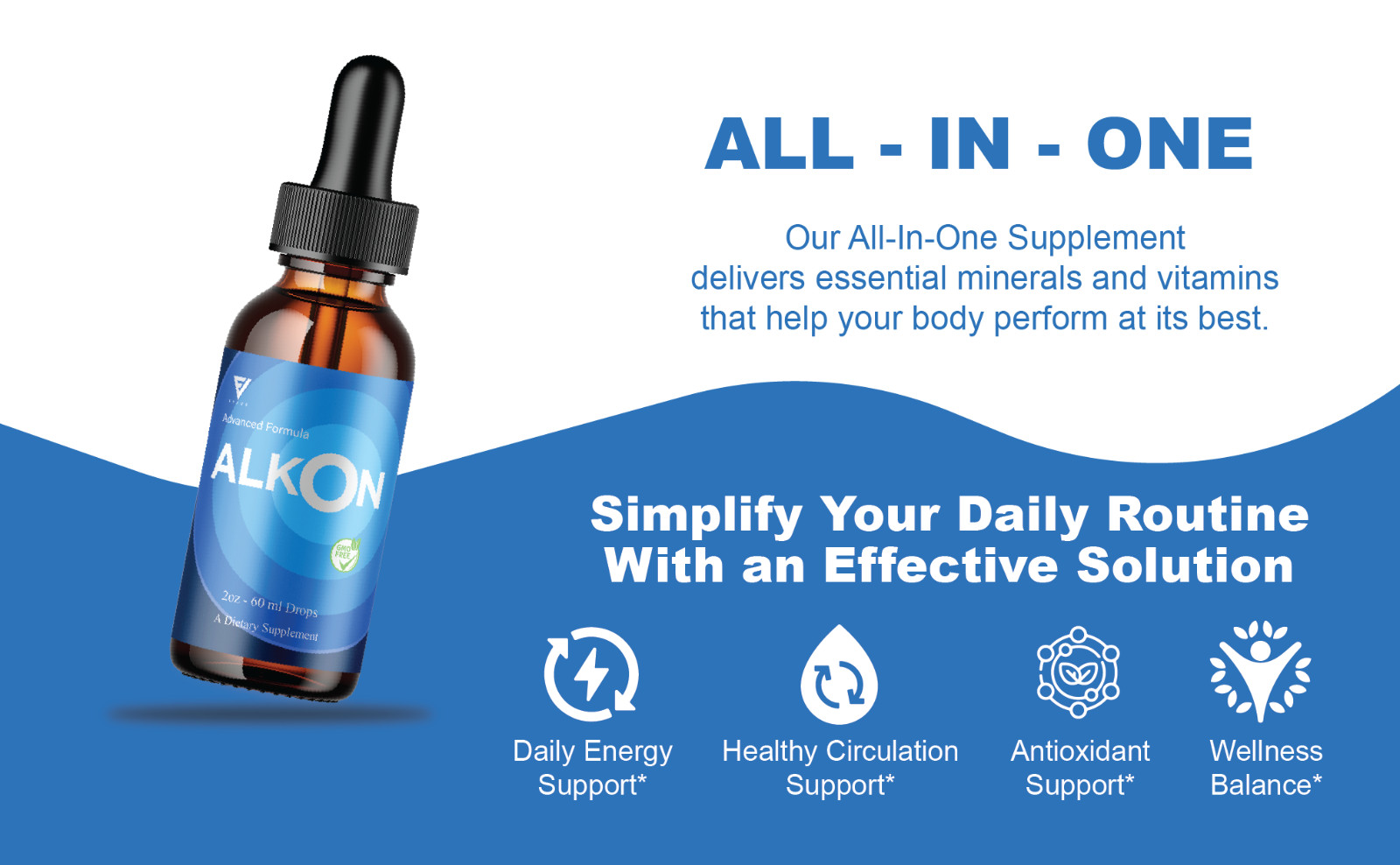 (5 Pack) Alkon Daily Wellness Drops, Alkons Formula (10oz)