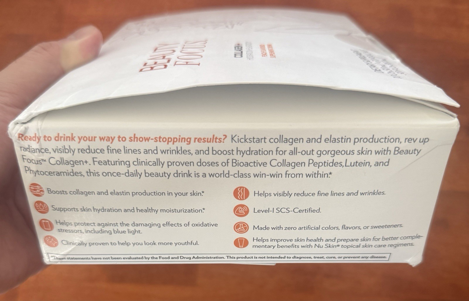 Nu Skin Beauty Focus Collagen Peach Hydration Elasticity Supplement Drink 04/26