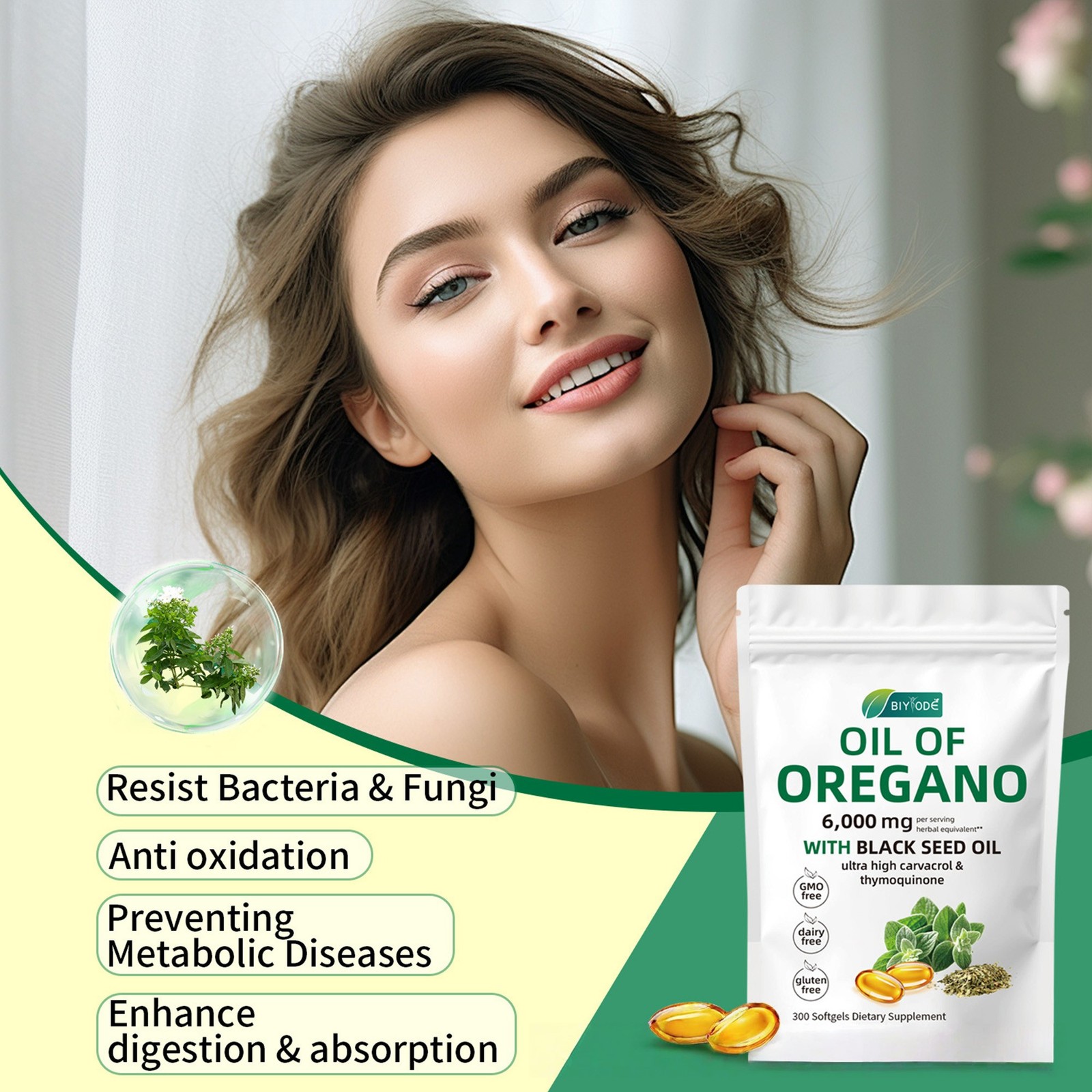 Oil of Oregano Softgels w/Black Seed –6000mg High Potency –900 Count (Pack of 3)