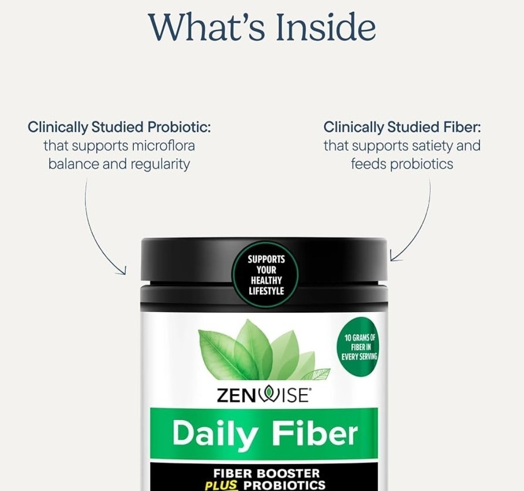 Zenwise Daily Fiber Powder + Probiotics Digestive Support 5.29oz Exp 02/2027