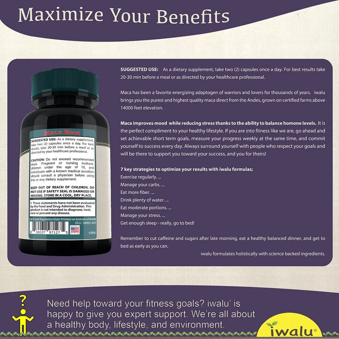 Maca Tablets | Best Supplement Capsule Pill Men Women FREE SHIP