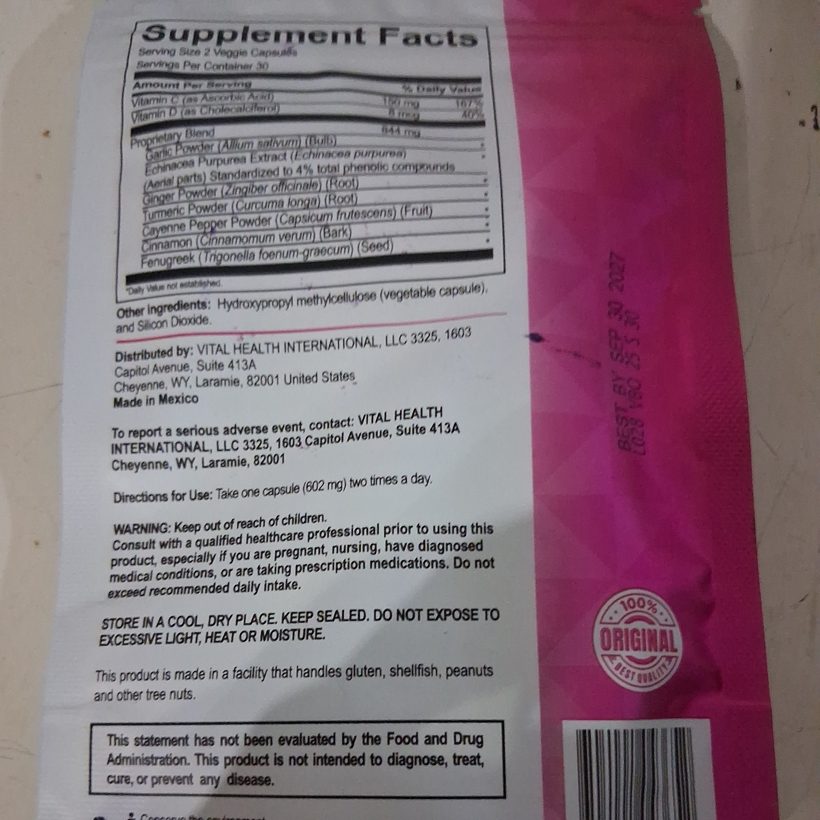 VitalHealth V-italboost 60 Veggie Capsules – New! Vital Health! Exp 2/2027