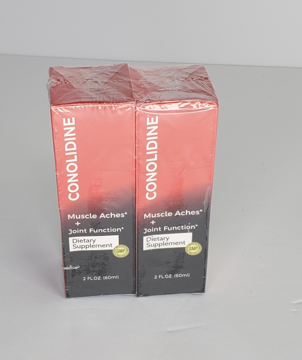 Conolidine Dietary Supplement 2 Pack 2 fl oz Each Muscle Aches Exp. 6/27