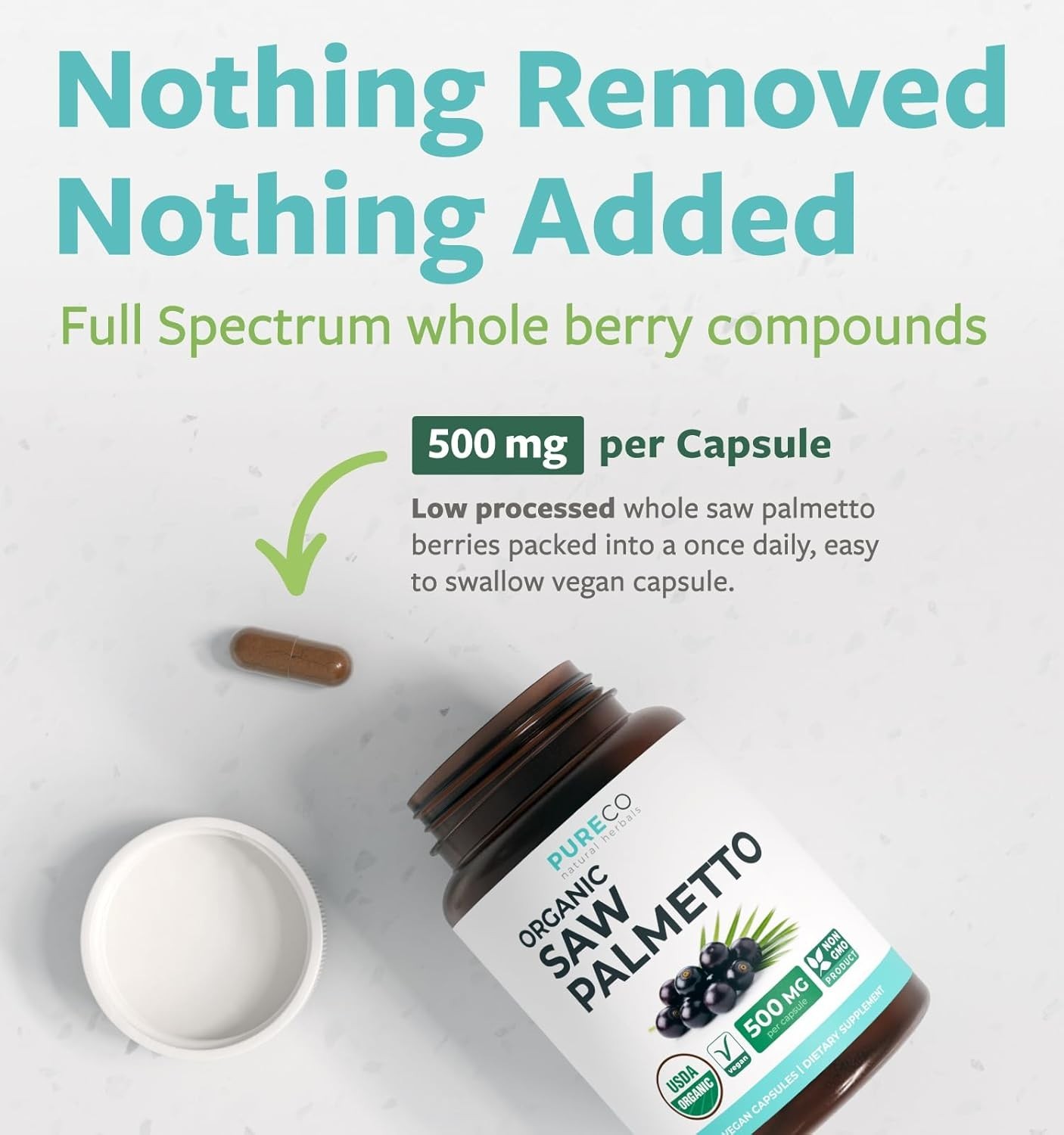 USDA Organic Saw Palmetto Supplement for Men & Women – Organic Saw Palmetto