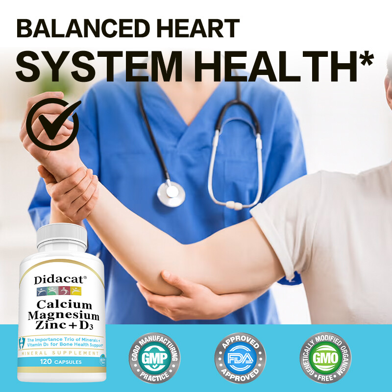 Magnesium Zinc Calcium Vitamin D3 Capsules For Bone Muscle Immune Health