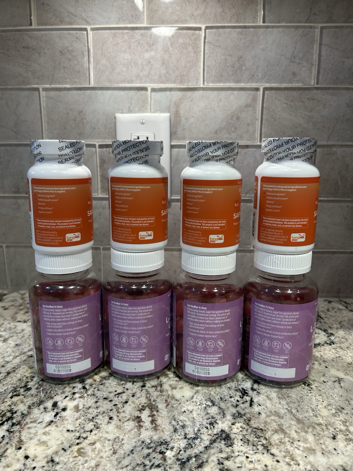 BrainMD Happy Saffron Plus Capsules & L-Theanine Gummies Supplement Bundle!!