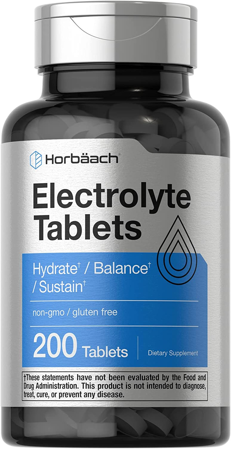 Electrolyte Tablets 200 Count Keto-Friendly NonGMO Hydration Supplement Horbaach