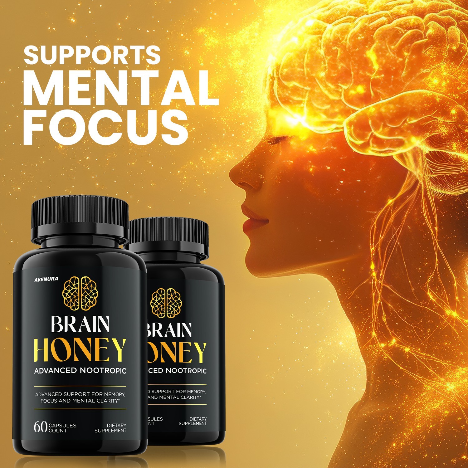 (2 Pack) Brain Honey Capsules – Advanced Formula Supplement Brain Health Support