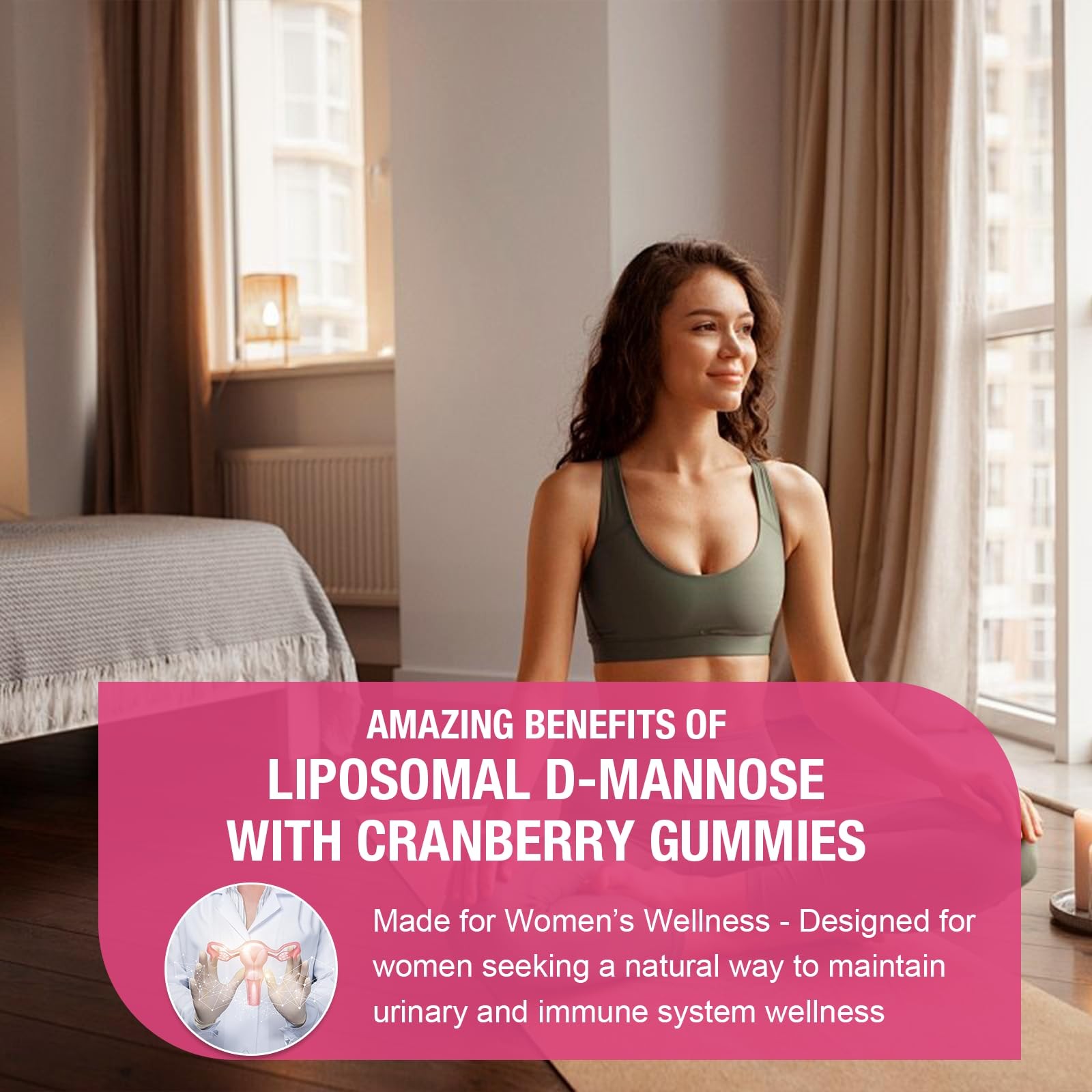 2 Pack Liposomal D-Mannose Gummies 4000mg Complex 60 Count (Pack of 2)