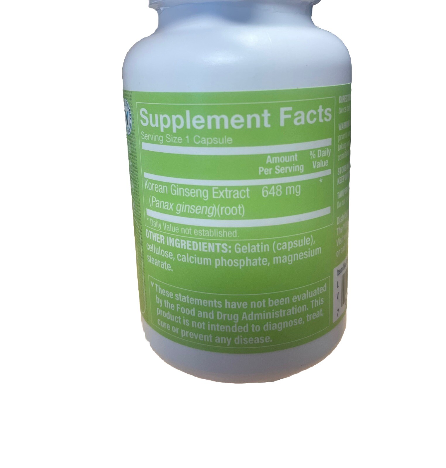 Vitamin Shoppe Korean Ginseng Dietary Supplement 648mg, 60 Caps 2 Pack Bundle