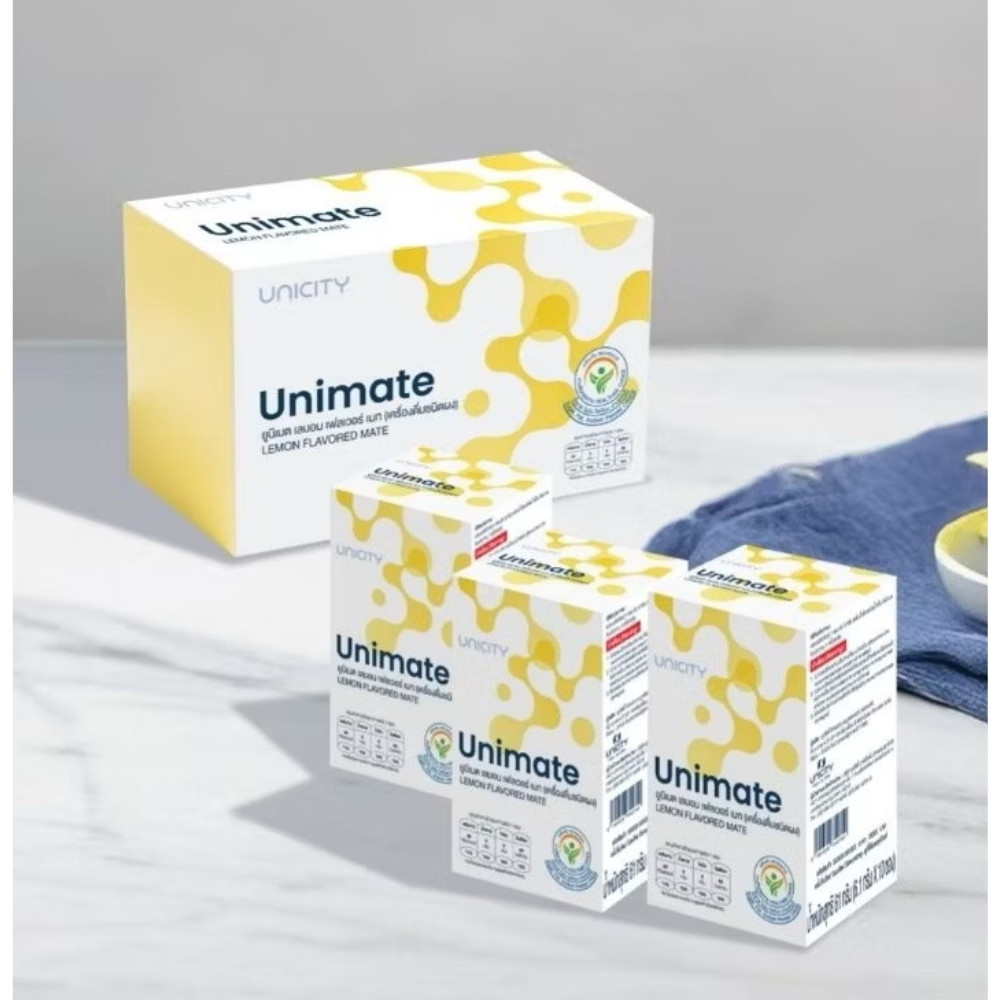UNICITY Unimate Natural Lemon Ultra Concentrated Yerba Mate Drink 30 Pack Mix