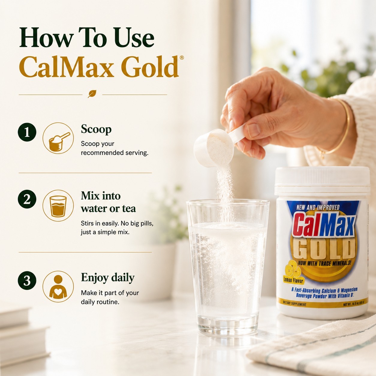 Dr. Newton’s Naturals CalMax Gold Drink Mix Calcium & Magnesium Vitamin C