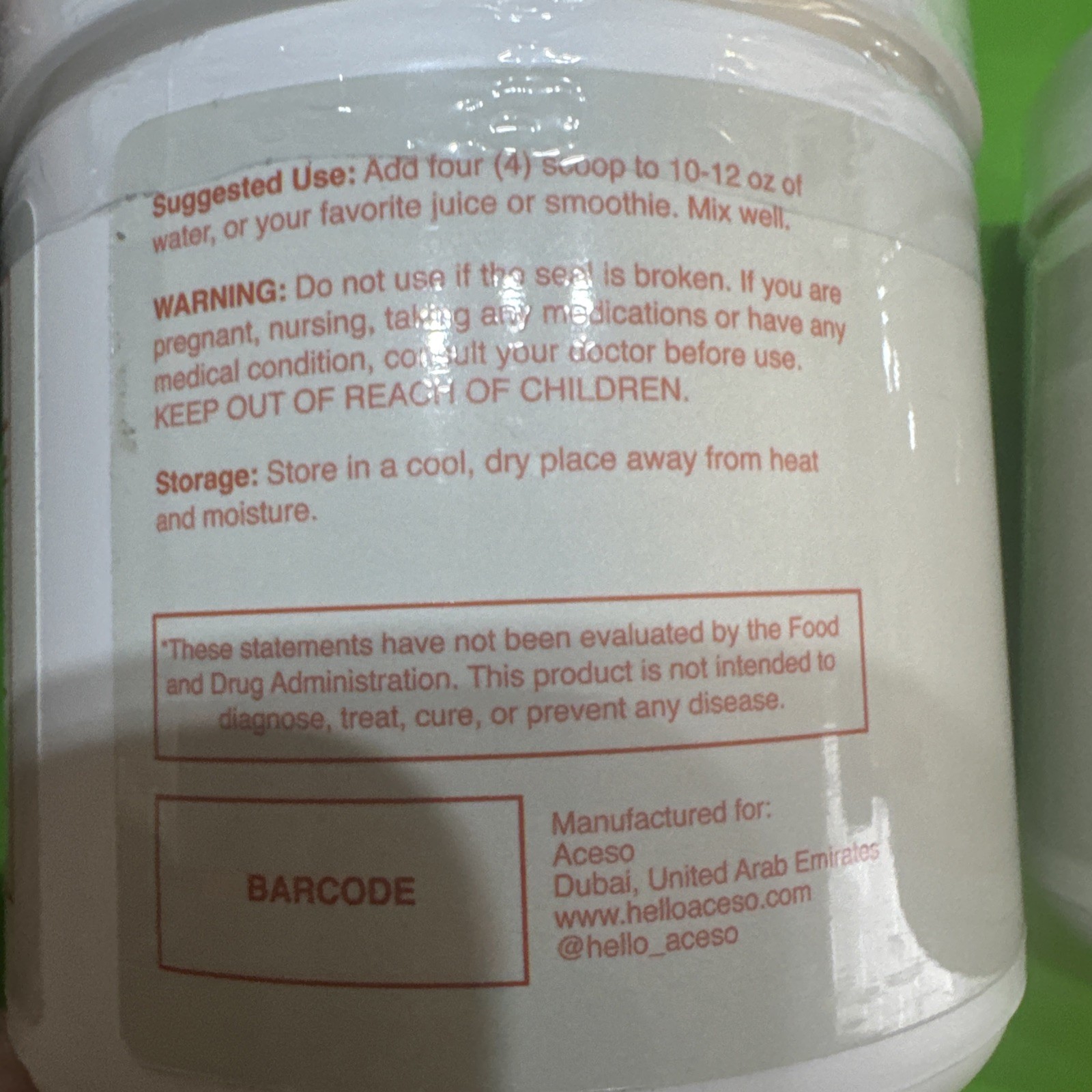 Lot Of 2 Aceso Bovine Colostrum Powder Immune Support Unflavored 120g rBST-Free