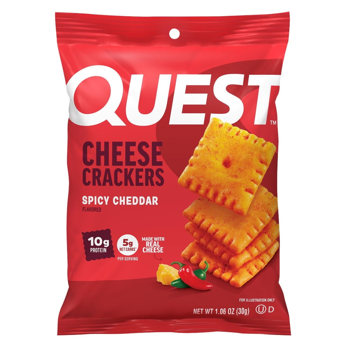 Nutrition Cheese Crackers – Spicy Cheddar, 10g Protein, 4 Count, Snack Ready