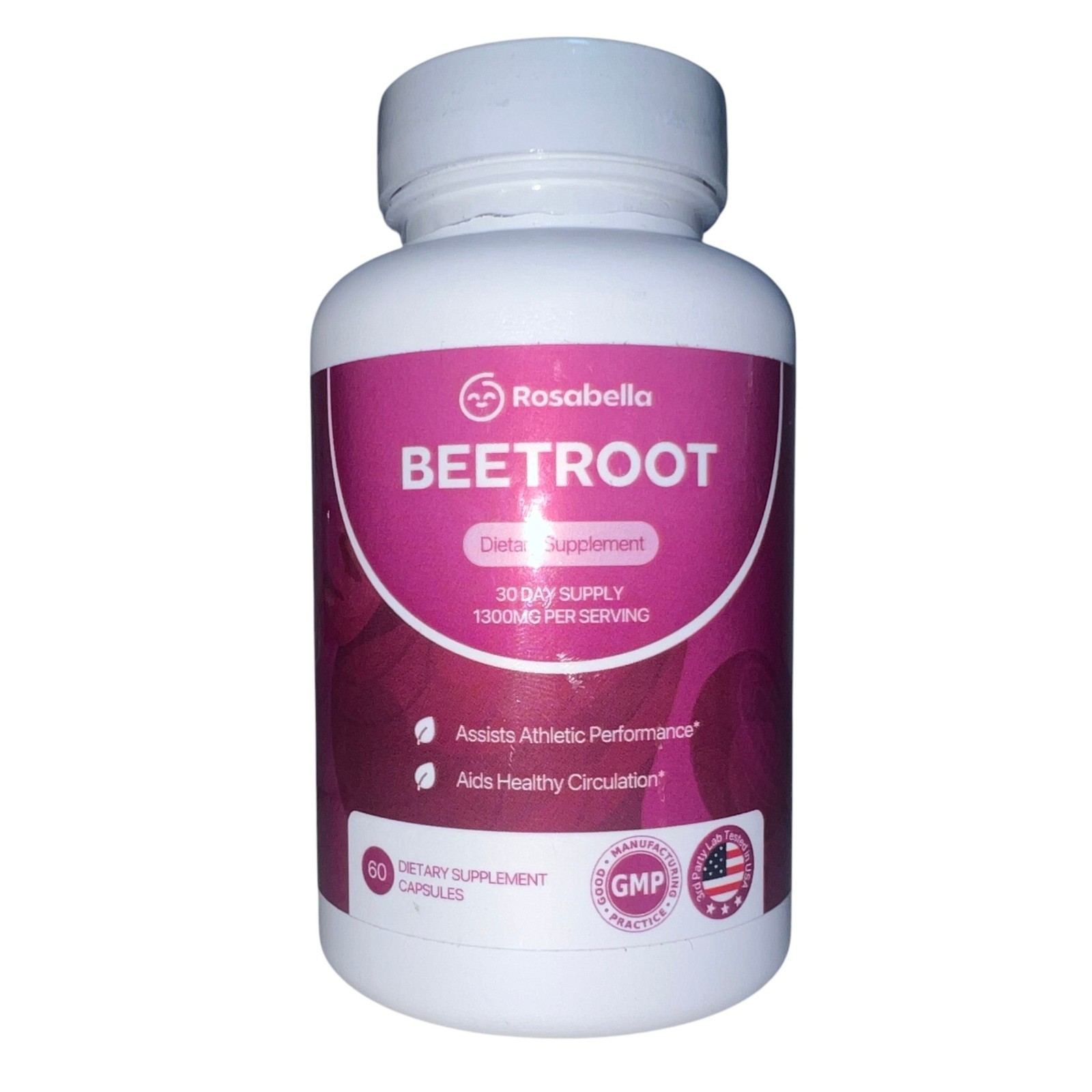 Rosabella Organic Beetroot 60 Capsules Dietary Supplement Natural Energy BB 1/28