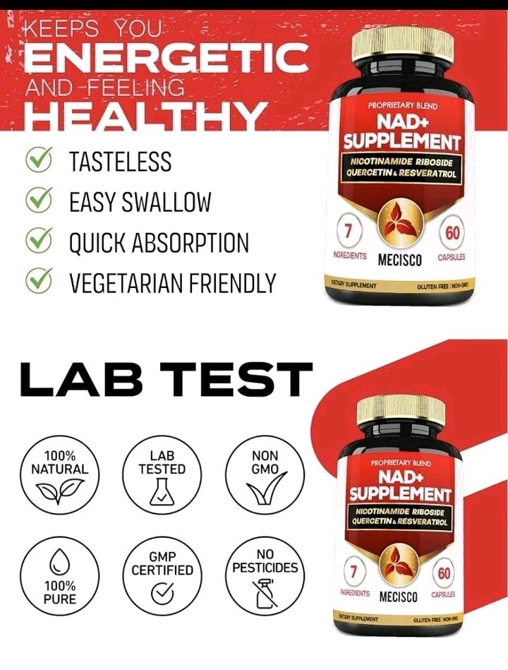 Mecisco NAD+ Supplement Nicotinamide Riboside Quercetin 60 Caps (expires 8/27)