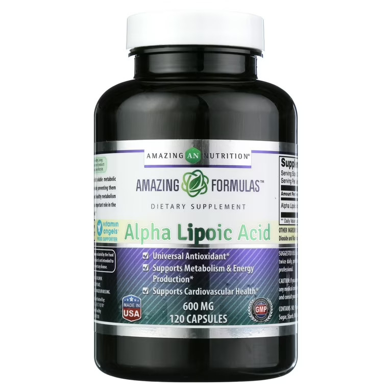 Amazing Formulas Alpha Lipoic Acid 600mg Supplement 120 Capsules EXP 11/2027