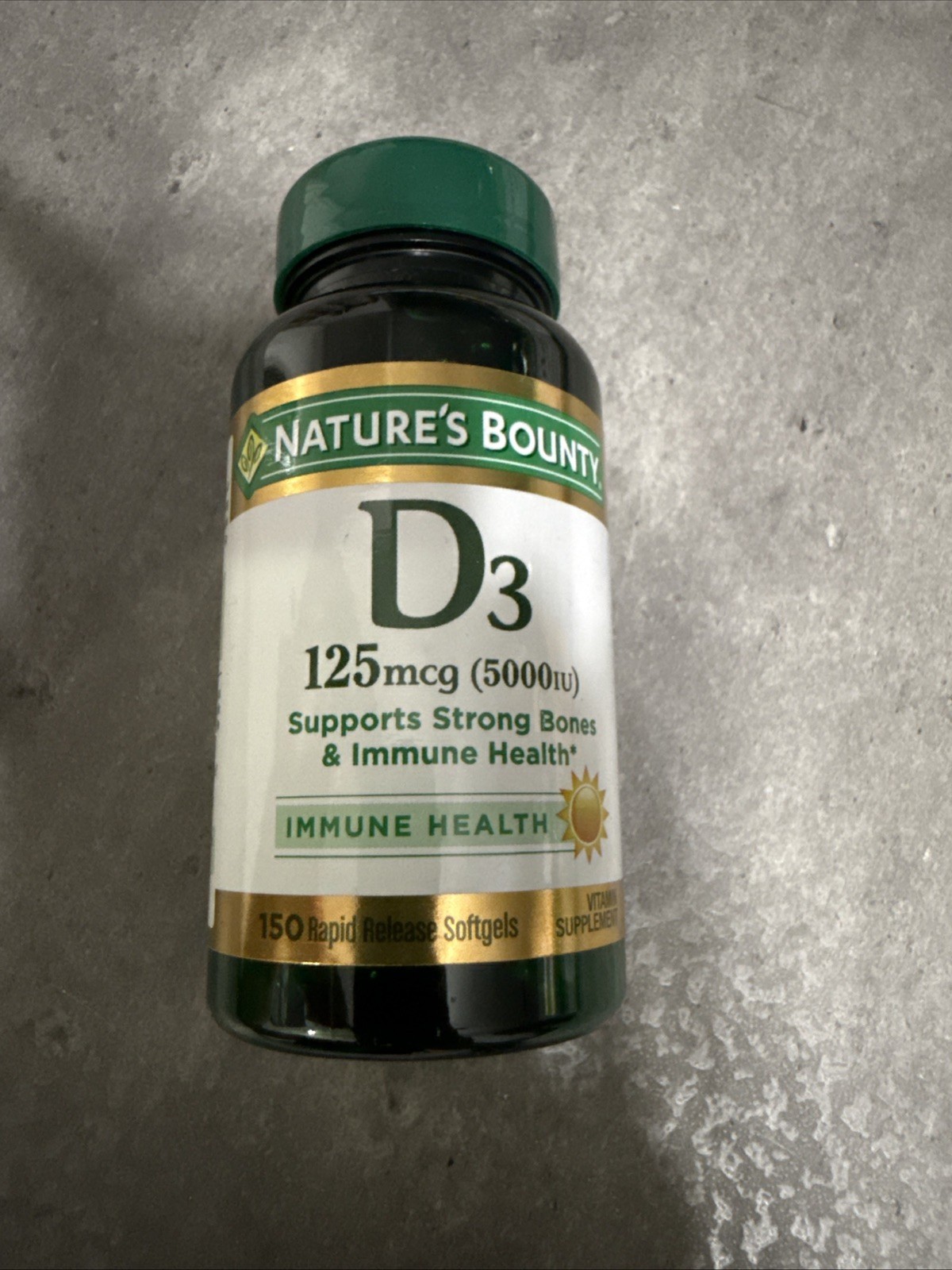 Nature’s Bounty Vitamin D3 Immune Bone Support, 125 mcg, 150 Softgels 5000IU