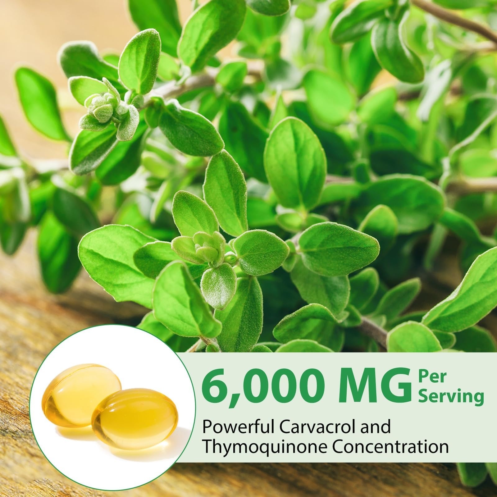 Oil of Oregano Softgels 6000mg with Black Seed Oil 240 Count