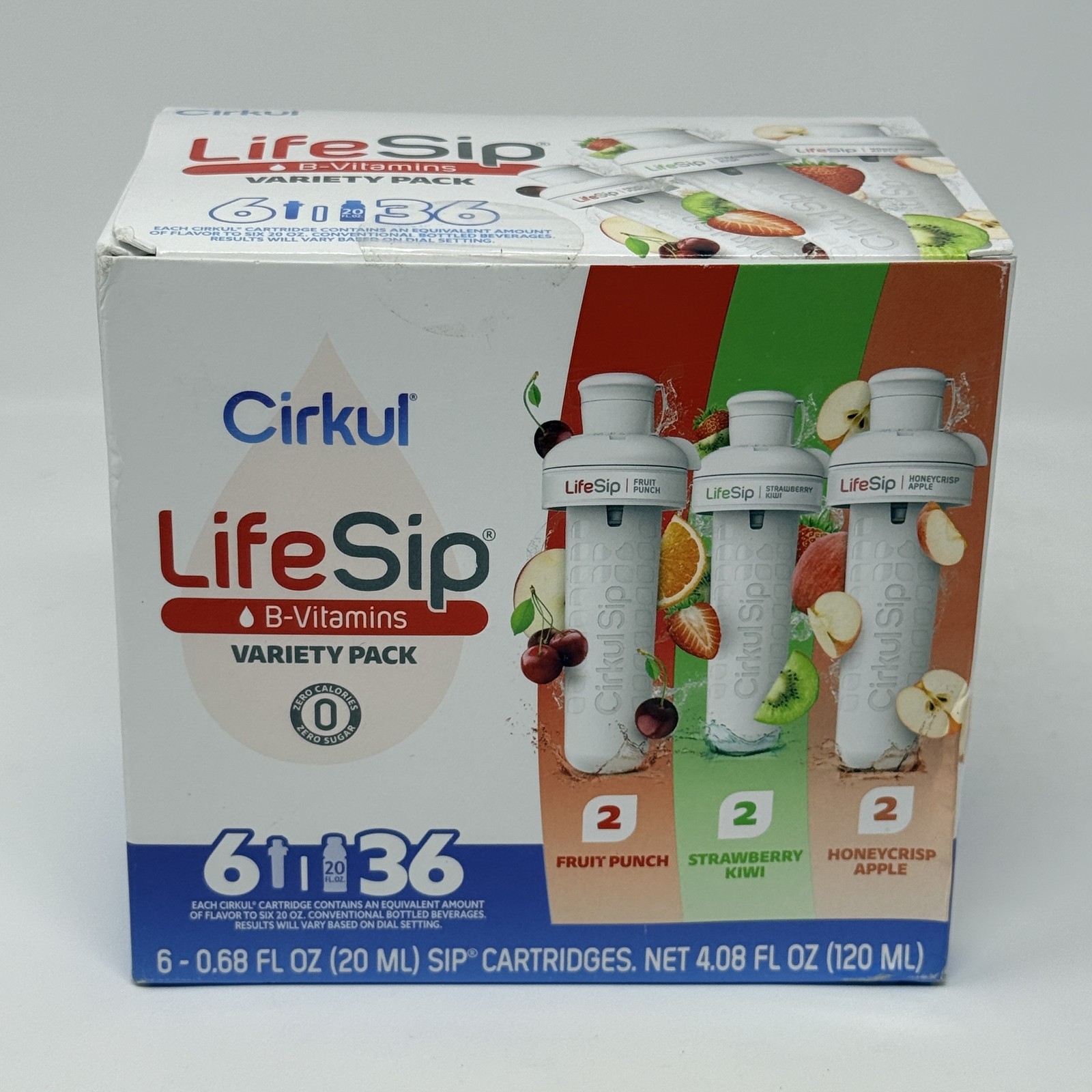 Cirkul LifeSip B-Vitamins Variety Pack 6 Sip Cartridges Fruit Punch Strawberry