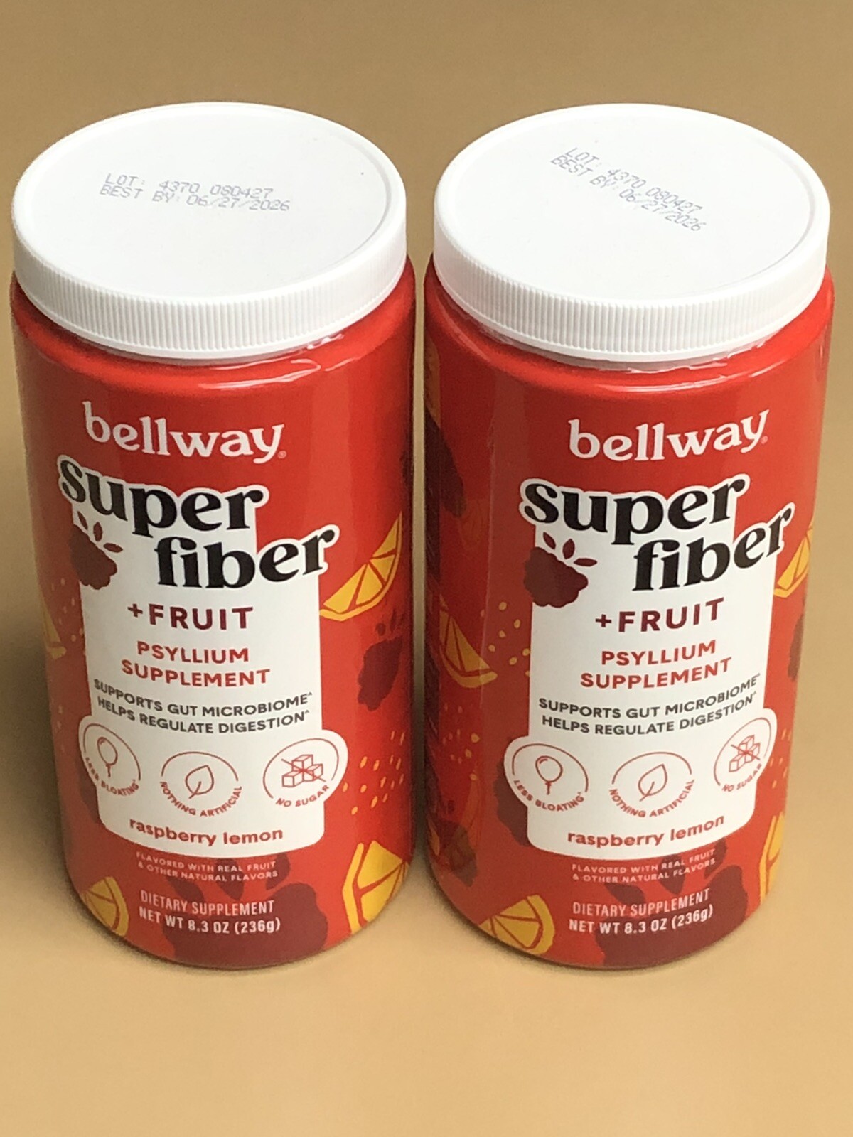 Bellway Raspberry Lemon Super Fiber + Fruit 8.3 Oz – EXP 06/2026 2 Packs