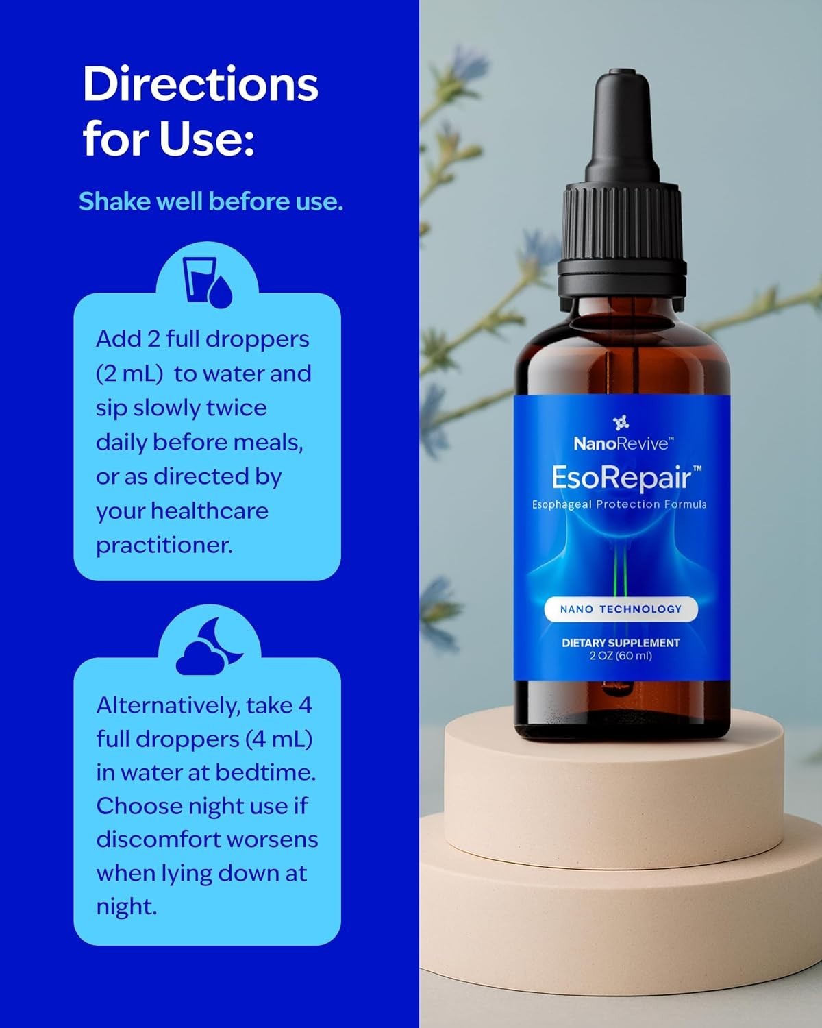 NanoRevive EsoRepair Dietary Supplement Liquid 2 fl oz (60 mL) Sealed