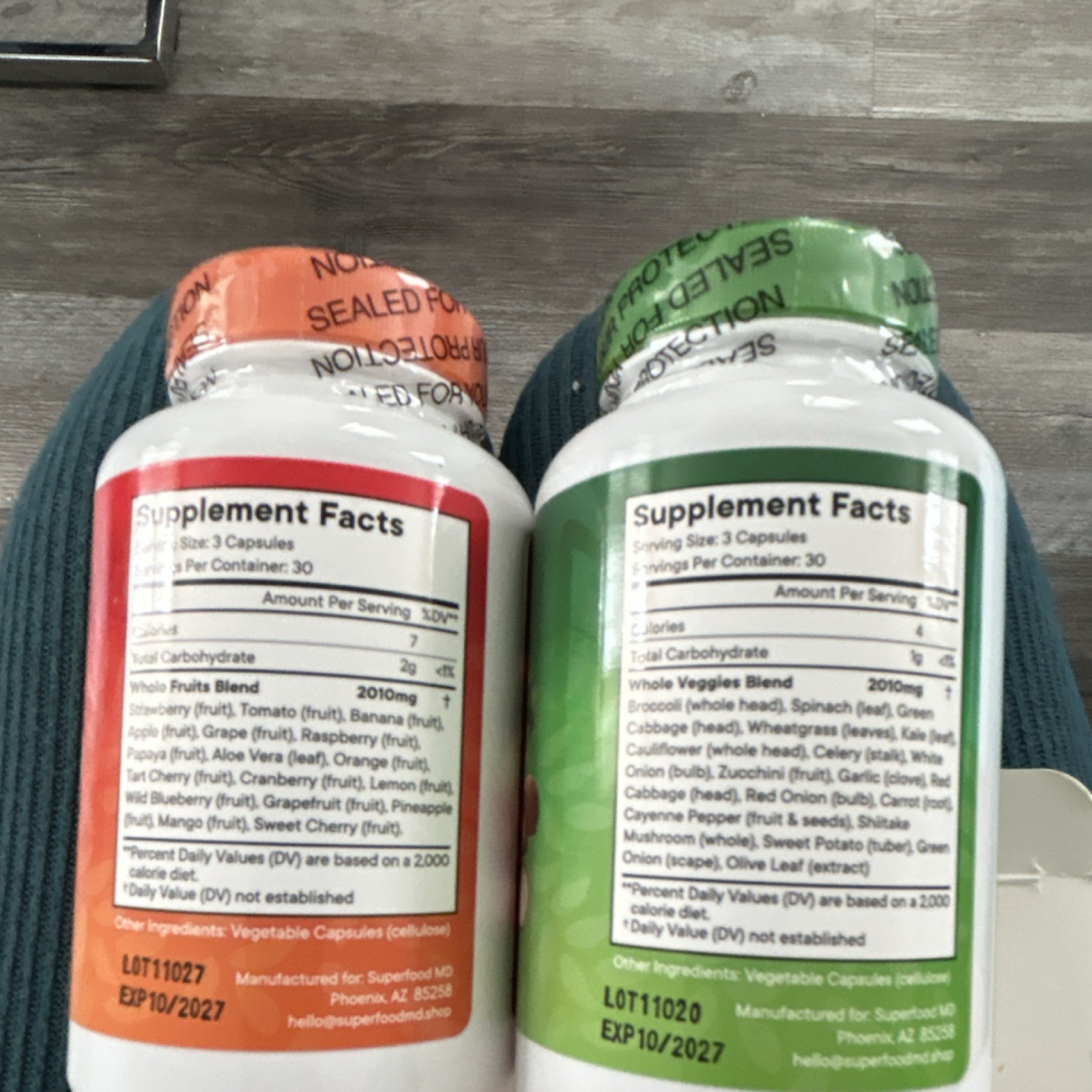 Superfood MD Fruits Veggies Capsules Vegetarian Non GMO Whole Blend 90