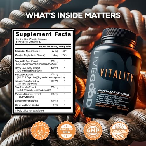 LiveGood Vitality Men’s Support Supplement – Energy & Stamina