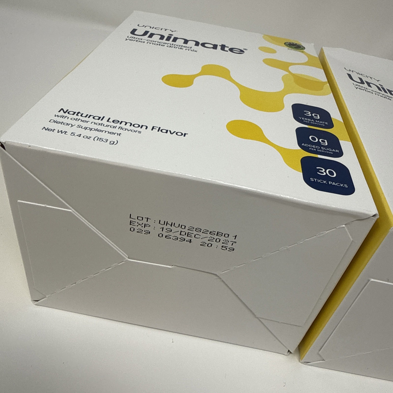 Unicity Unimate Lemon 30 Packets (Pack of 2) Yerba Mate New Exp Dec 2027