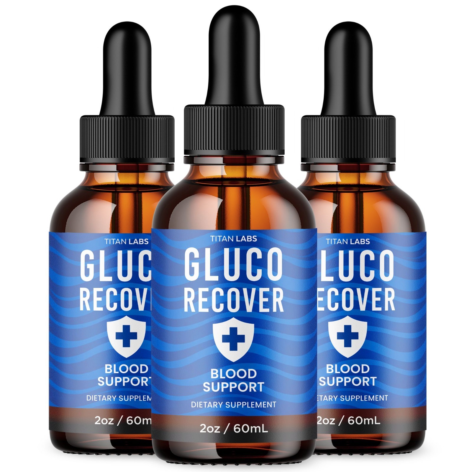 (3 Pack) Gluco Recover Blood Support Drops GlucoRecover Supplement 90 Servings