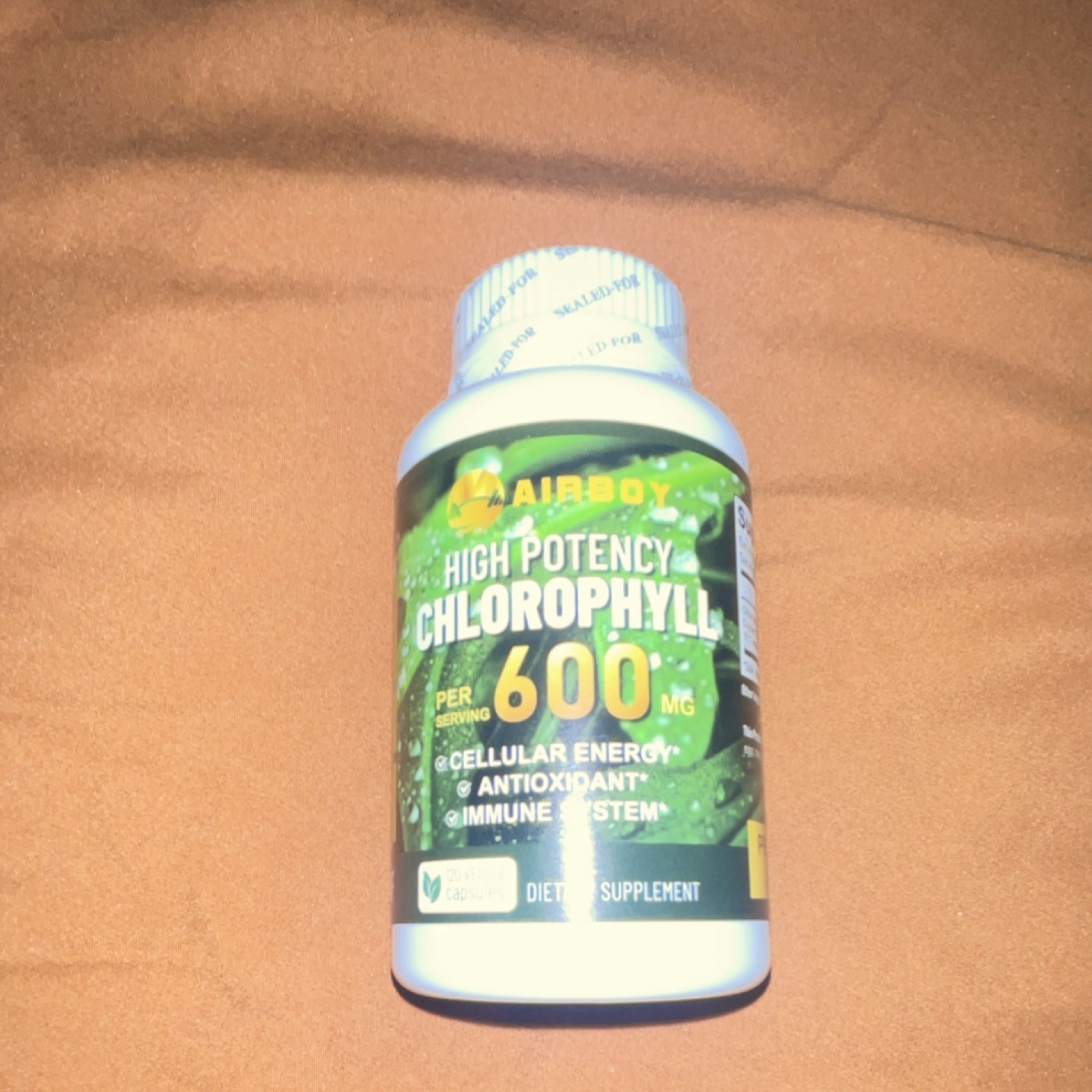 Airboy High Potency Chlorophyll 600mg 120 Capsules Dietary Supplement