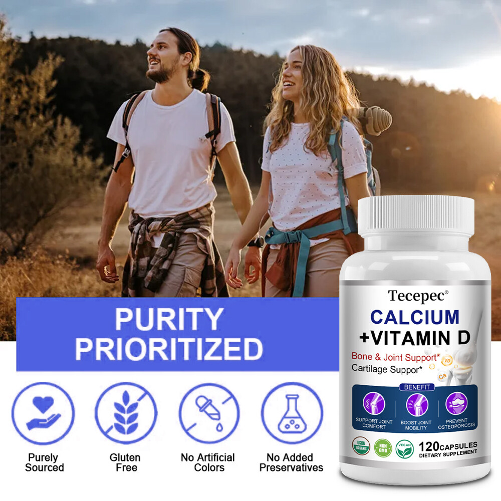 Calcium with Vitamin D3, Bone & Joint, Cartilage Support 30 to 120 Capsules