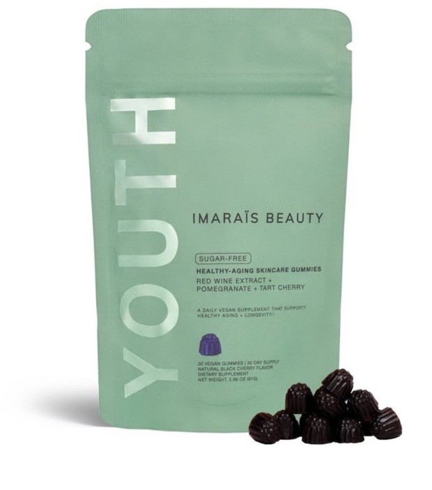 Imaraïs Beauty Youth Skincare Gummies Sugar-Free Vegan Black Cherry 30ct