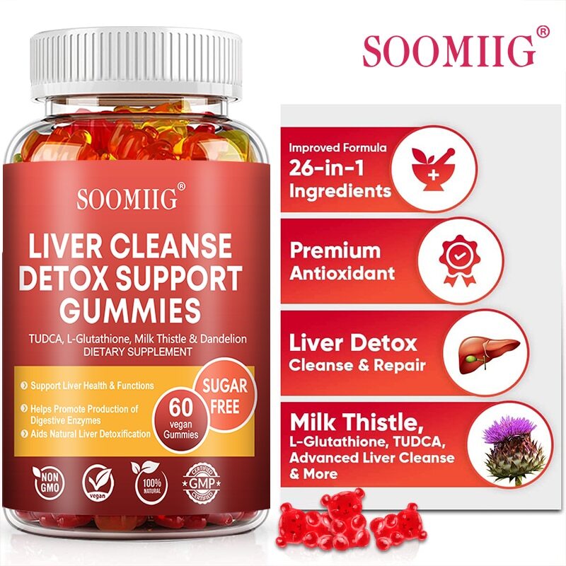 Liver Detox Gummies – Contains Milk Thistle, L-Glutathione, Purely Natural