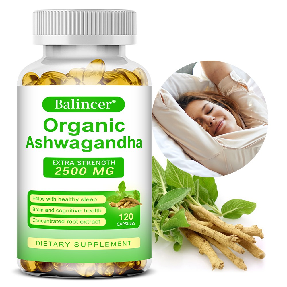 Organic Ashwagandha Capsules Improve Mood Improve Attention Energy 30-120 Pills